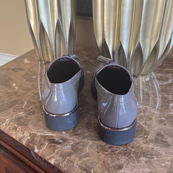 Franco Sarto Gray Patent Tassel Loafers - Picture 3 of 4
